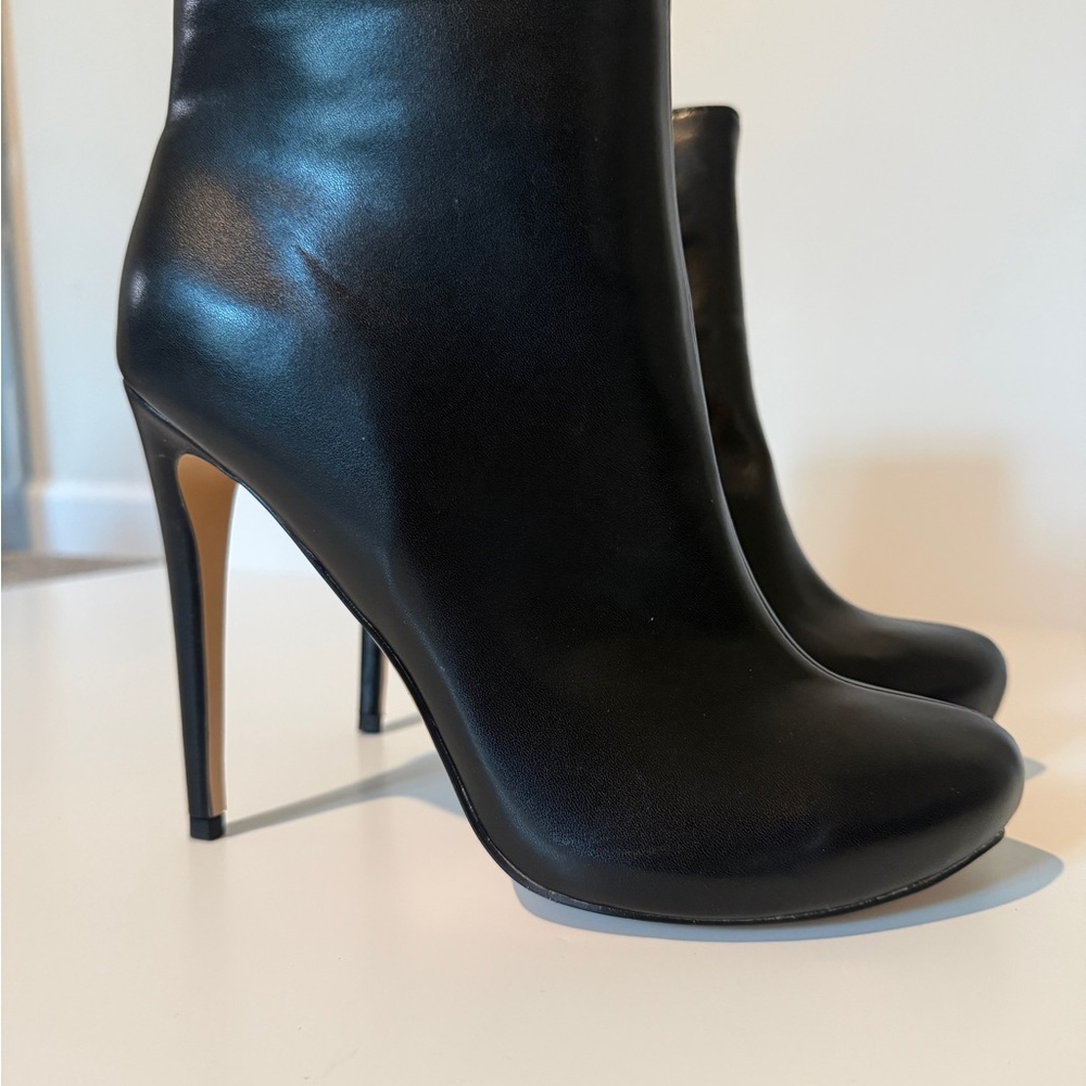 FSJ Black Heeled Ankle Boots 5” heels - Picture 3 of 7